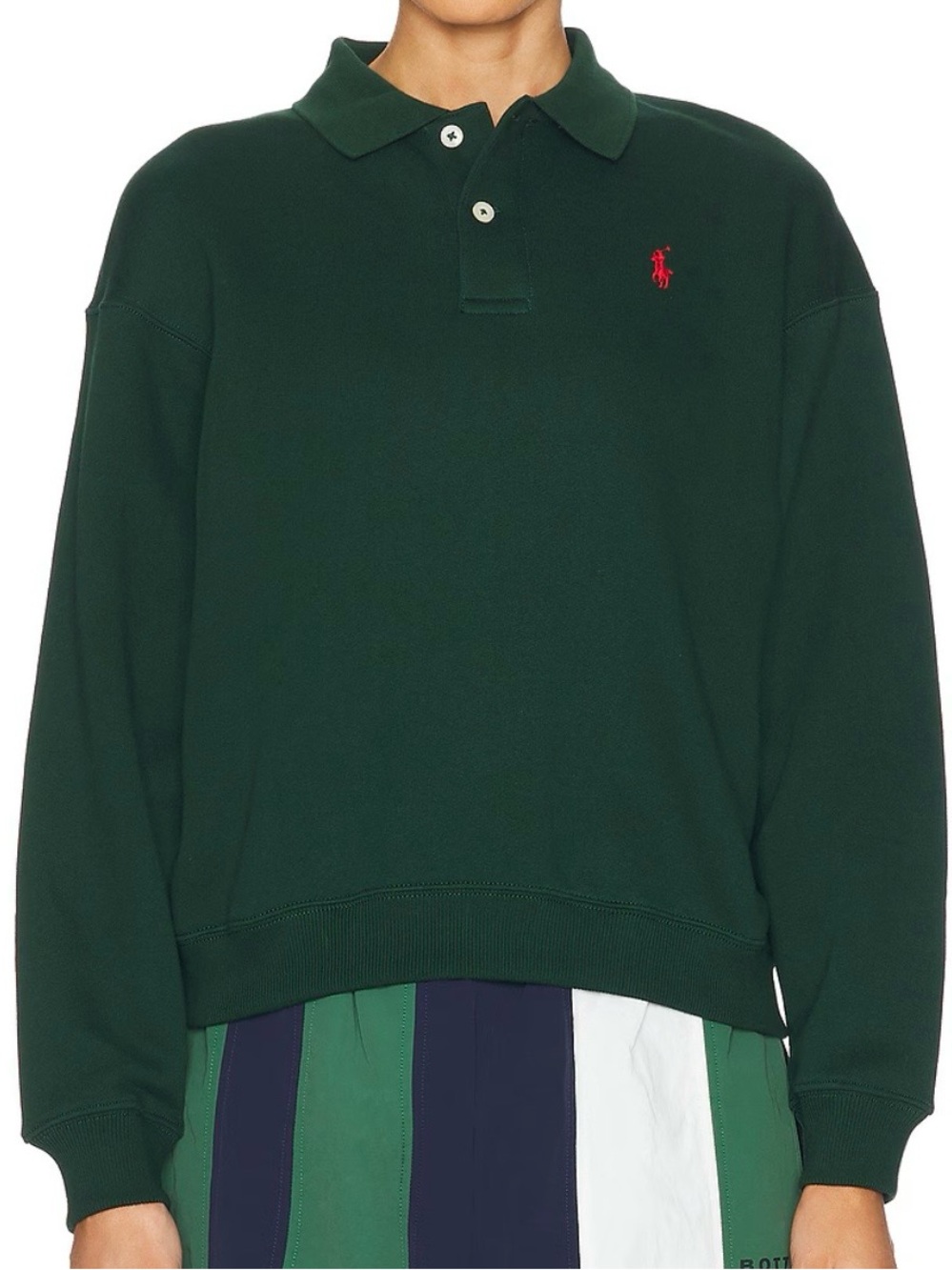 POLO RALPH LAUREN
Polo Collar Fleece Pullover in College Green
